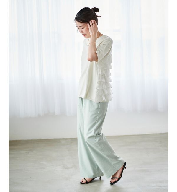  「Perle Peche チュールティアード2wayニット」|ニット・セーター|