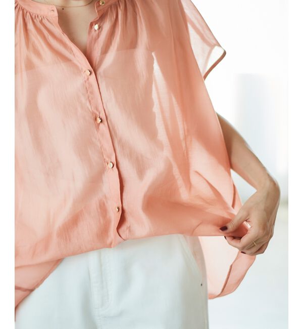 le.coeur blanc「《手洗い可能》シアーギャザー2WAYブラウス」|シャツ・ブラウス|