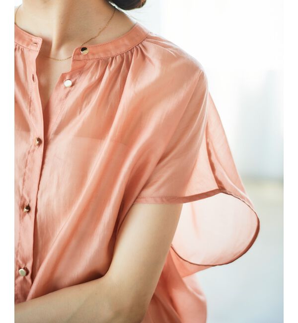 le.coeur blanc「《手洗い可能》シアーギャザー2WAYブラウス」|シャツ・ブラウス|