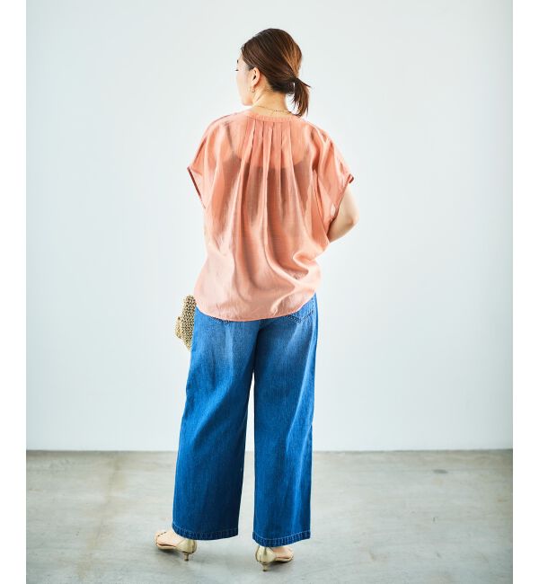 le.coeur blanc「《手洗い可能》シアーギャザー2WAYブラウス」|シャツ・ブラウス|