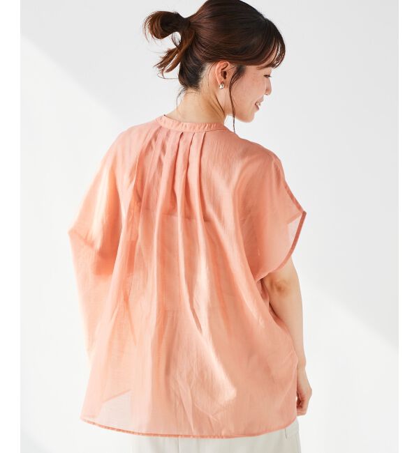 le.coeur blanc「《手洗い可能》シアーギャザー2WAYブラウス」|シャツ・ブラウス|