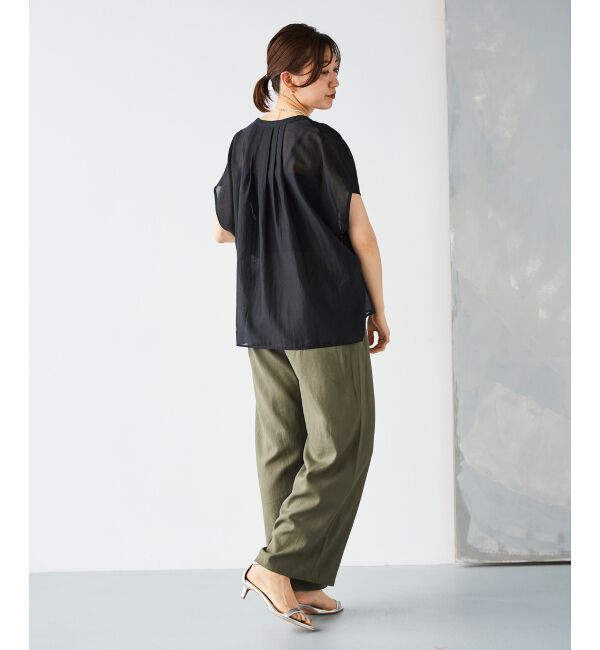 le.coeur blanc「《手洗い可能》シアーギャザー2WAYブラウス」|シャツ・ブラウス|