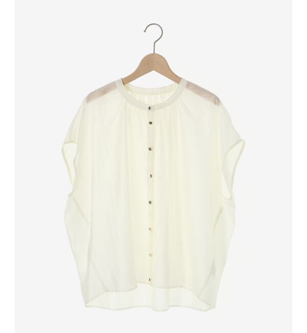 le.coeur blanc「《手洗い可能》シアーギャザー2WAYブラウス」|シャツ・ブラウス|