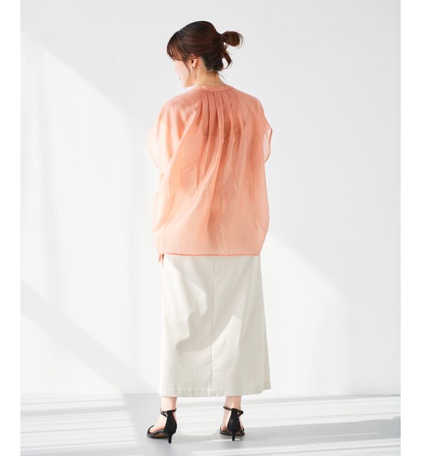 le.coeur blanc「《手洗い可能》シアーギャザー2WAYブラウス」|シャツ・ブラウス|