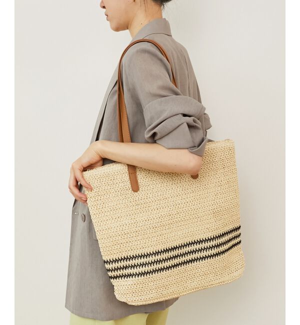  「《WEB限定アイテム》ラインボーダーペーパートートバッグ」|トートバッグ|