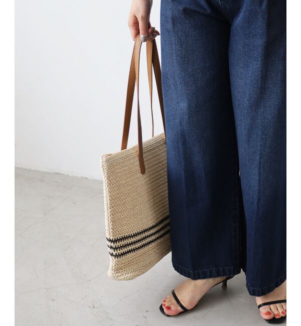  「《WEB限定アイテム》ラインボーダーペーパートートバッグ」|トートバッグ|