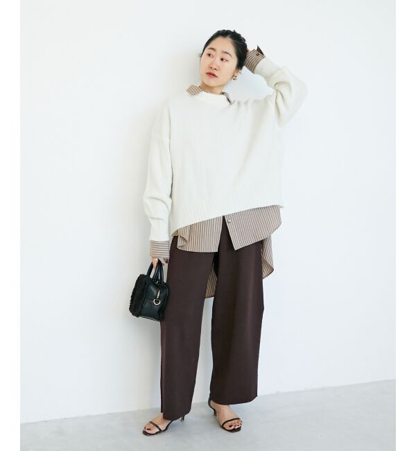  「《WEB限定アイテム》バックギャザーストライプオーバーシャツ」|シャツ・ブラウス|