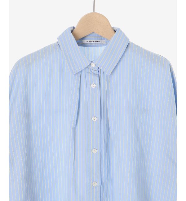  「《WEB限定アイテム》バックギャザーストライプオーバーシャツ」|シャツ・ブラウス|