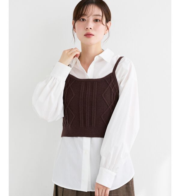 「ブラウス&times;ニットビスチェセット」|シャツ・ブラウス|