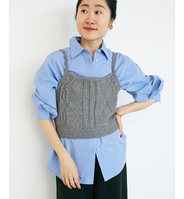  「ブラウス&times;ニットビスチェセット」|シャツ・ブラウス|