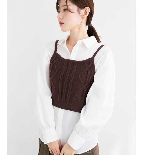  「ブラウス&times;ニットビスチェセット」|シャツ・ブラウス|