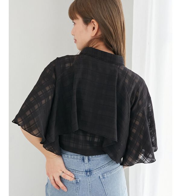  「シアーケープブラウス」|シャツ・ブラウス|