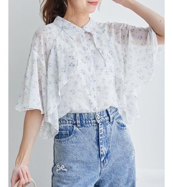  「シアーケープブラウス」|シャツ・ブラウス|