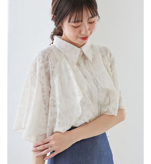  「シアーケープブラウス」|シャツ・ブラウス|