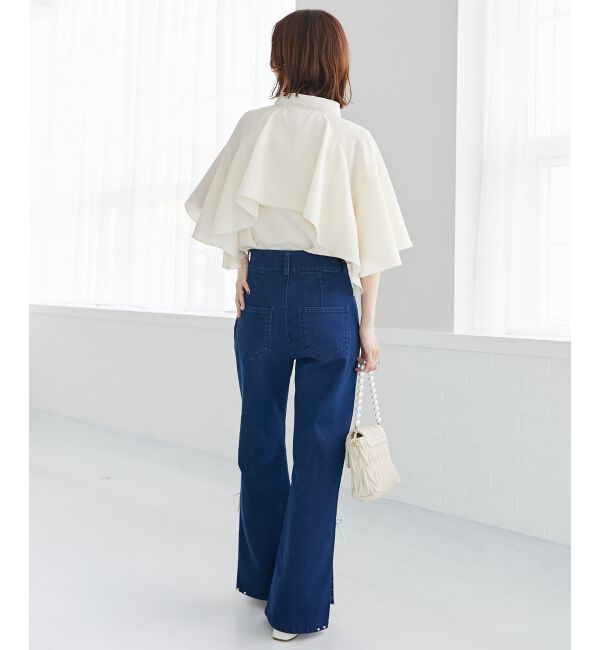  「シアーケープブラウス」|シャツ・ブラウス|