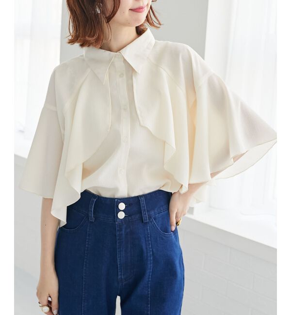  「シアーケープブラウス」|シャツ・ブラウス|