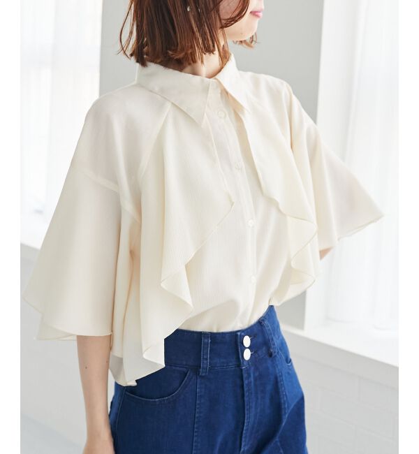  「シアーケープブラウス」|シャツ・ブラウス|