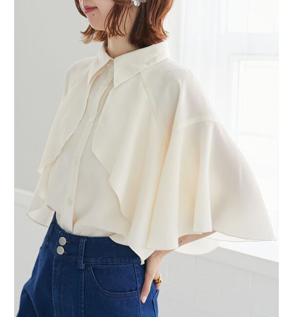  「シアーケープブラウス」|シャツ・ブラウス|
