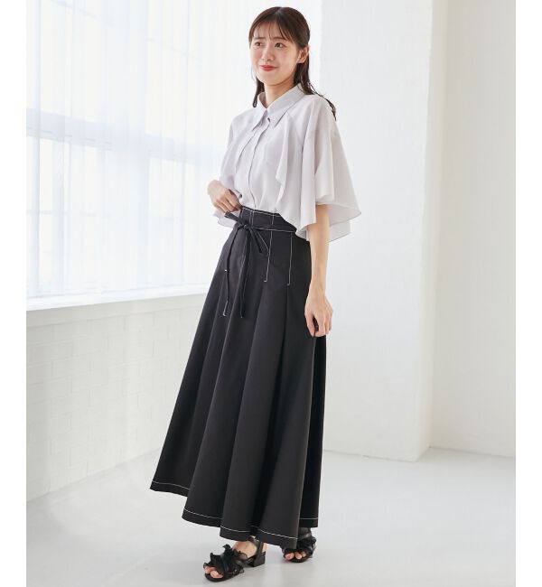  「シアーケープブラウス」|シャツ・ブラウス|