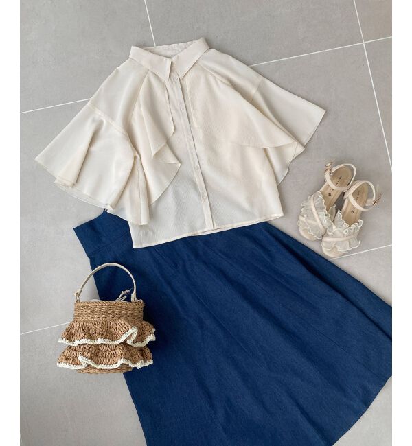  「シアーケープブラウス」|シャツ・ブラウス|