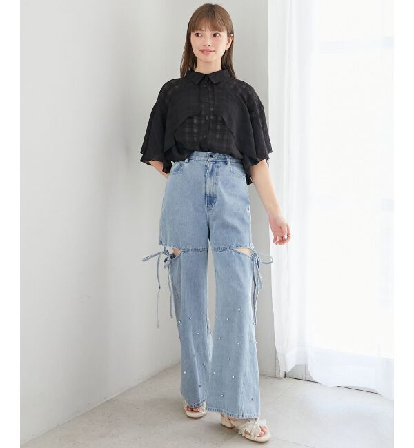  「シアーケープブラウス」|シャツ・ブラウス|