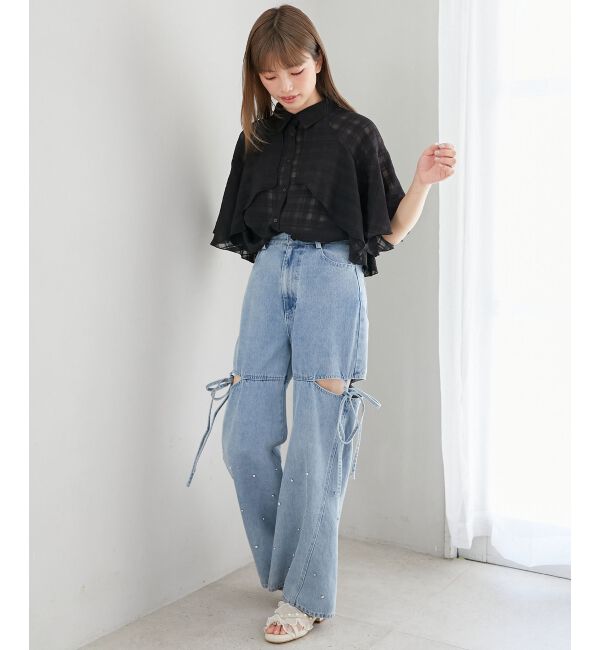  「シアーケープブラウス」|シャツ・ブラウス|