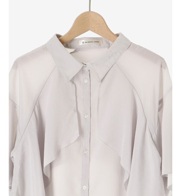  「シアーケープブラウス」|シャツ・ブラウス|