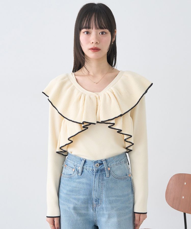 earth music&ecology「ラッフルニットボレロアンサンブル」|ニット・セーター|