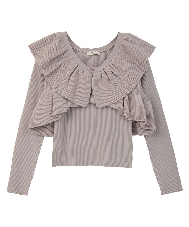 earth music&ecology「ラッフルニットボレロアンサンブル」|ニット・セーター|