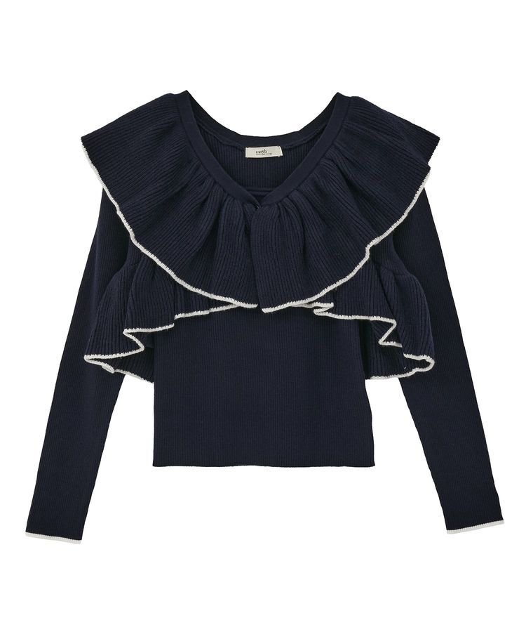 earth music&ecology「ラッフルニットボレロアンサンブル」|ニット・セーター|