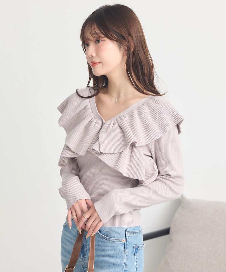 earth music&ecology「ラッフルニットボレロアンサンブル」|ニット・セーター|