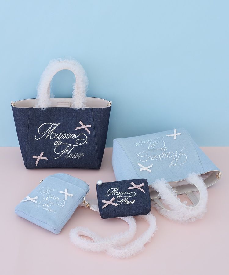 Maison de FLEUR「ラインストーンデニムポーチ」|ポーチ|