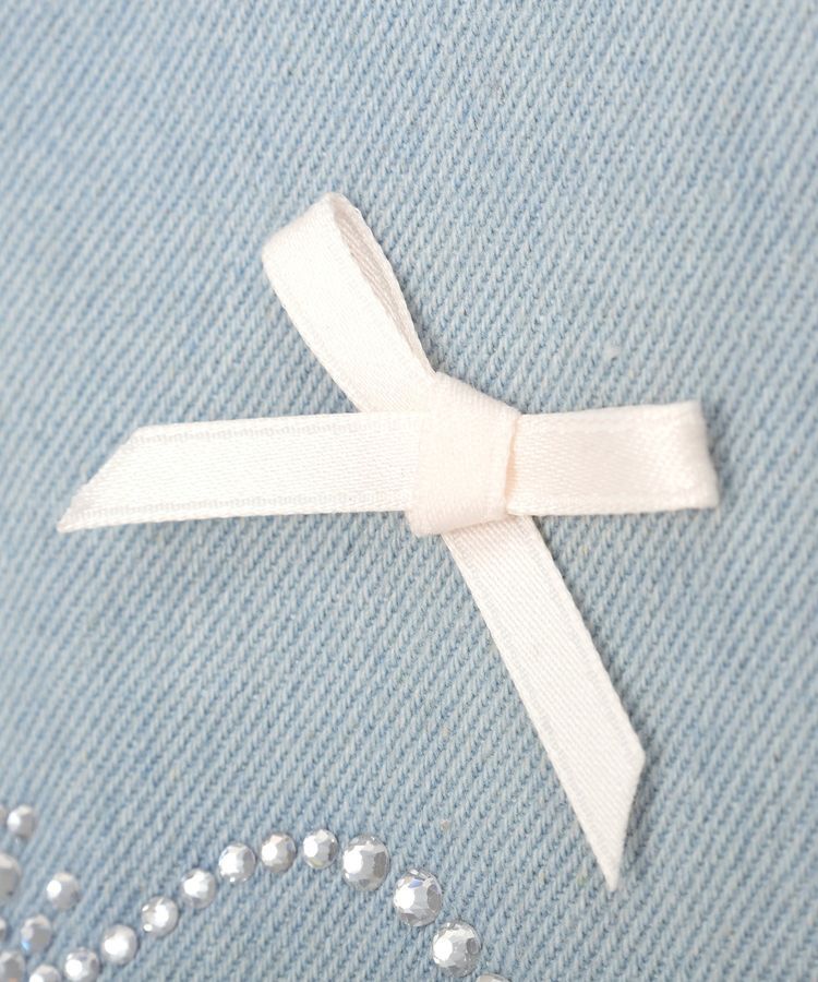 Maison de FLEUR「チュールハンドルラインストーンデニムトート」|トートバッグ|