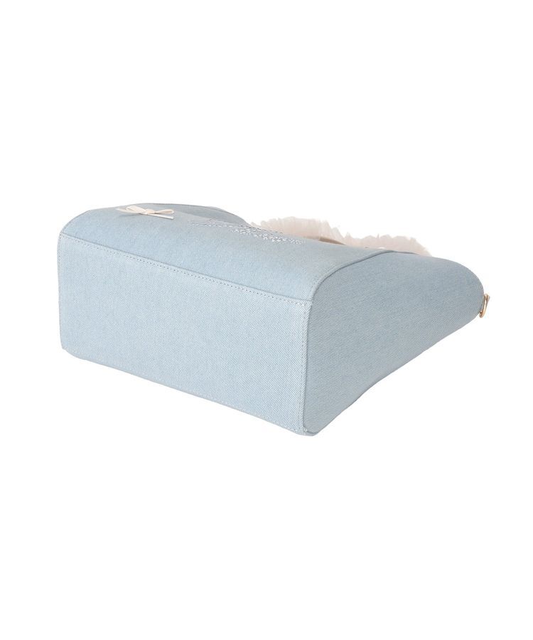 Maison de FLEUR「チュールハンドルラインストーンデニムトート」|トートバッグ|