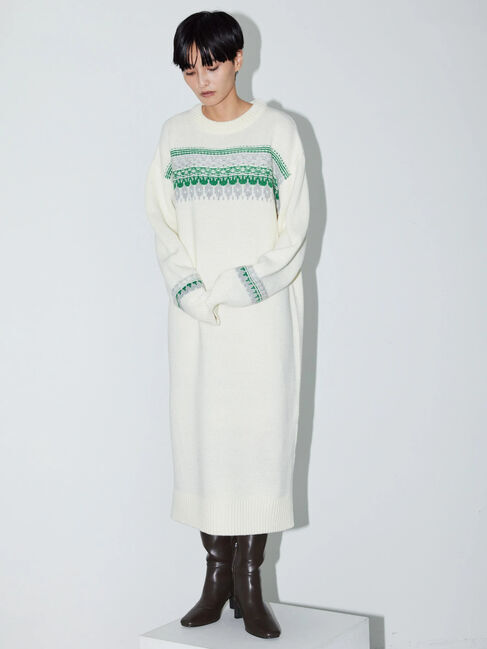  「ジャガードニットワンピース」|ワンピース|