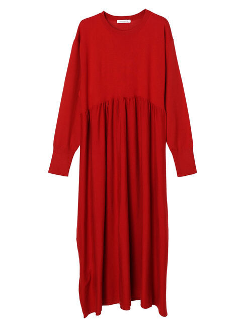  「パチパチしにくいドルマンニットワンピース」|ワンピース|