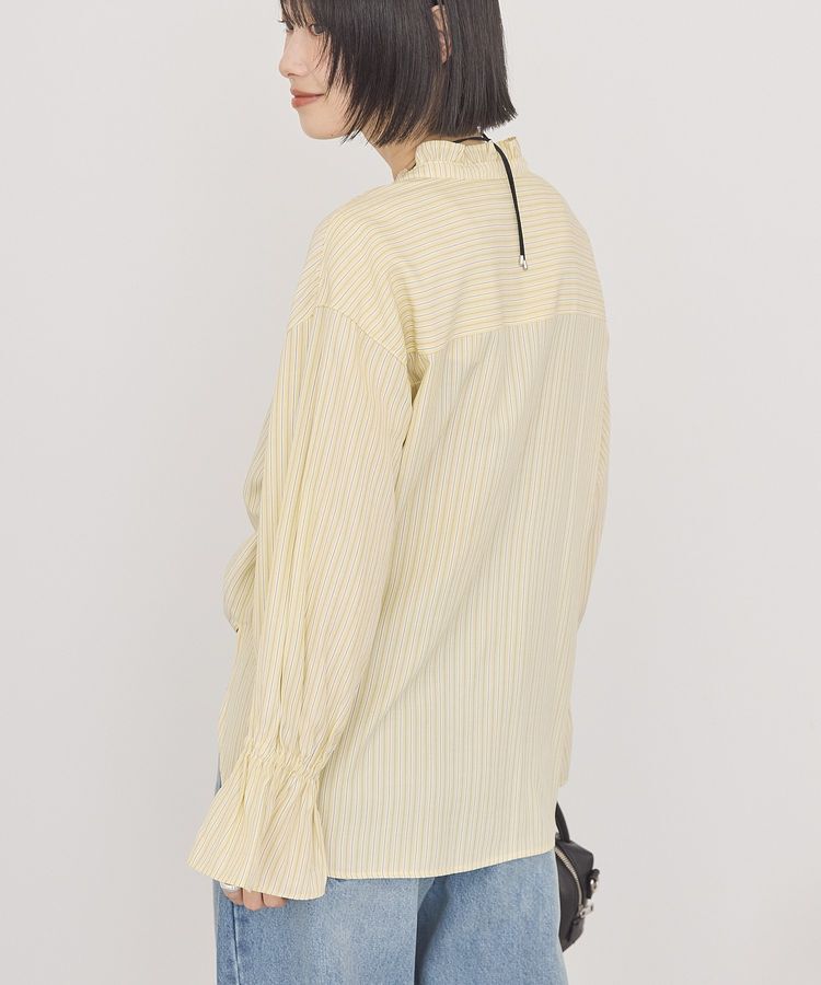 AMERICAN HOLIC「スタンドフリルストライプスキッパーブラウス」|シャツ・ブラウス|