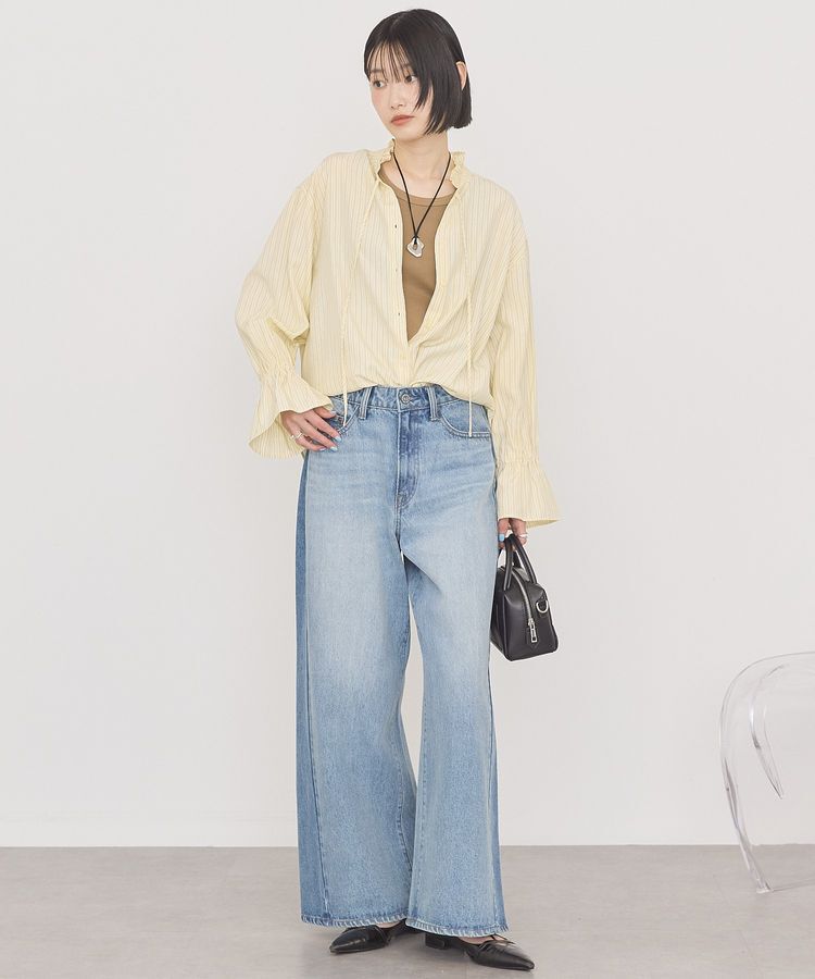 AMERICAN HOLIC「スタンドフリルストライプスキッパーブラウス」|シャツ・ブラウス|