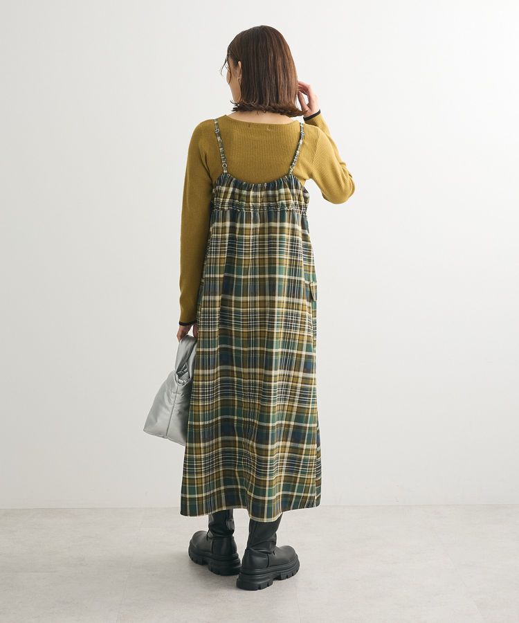 Green Parks「Zip チェックキャミワンピース」|ワンピース|