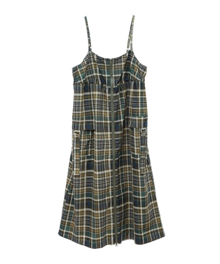 Green Parks「Zip チェックキャミワンピース」|ワンピース|