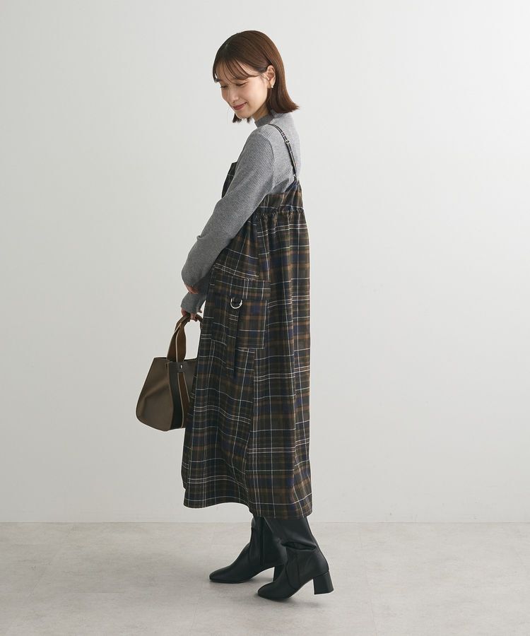 Green Parks「Zip チェックキャミワンピース」|ワンピース|