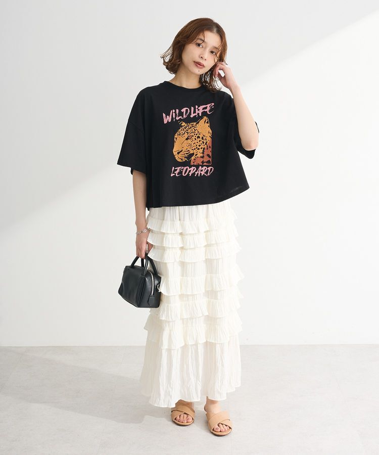 Green Parks「・DOUBLE FLAGS レオパードプリントTEE」|Tシャツ・カットソー|