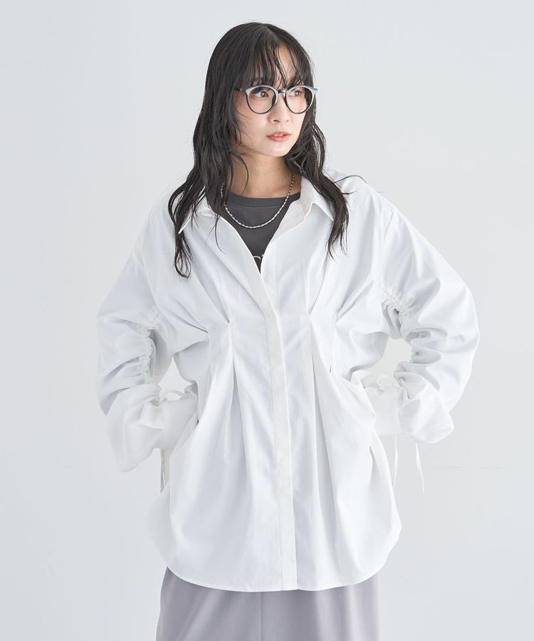 Green Parks「【WEB限定】ドロストシャーリングウエストタックシャツⅡ」|シャツ・ブラウス|