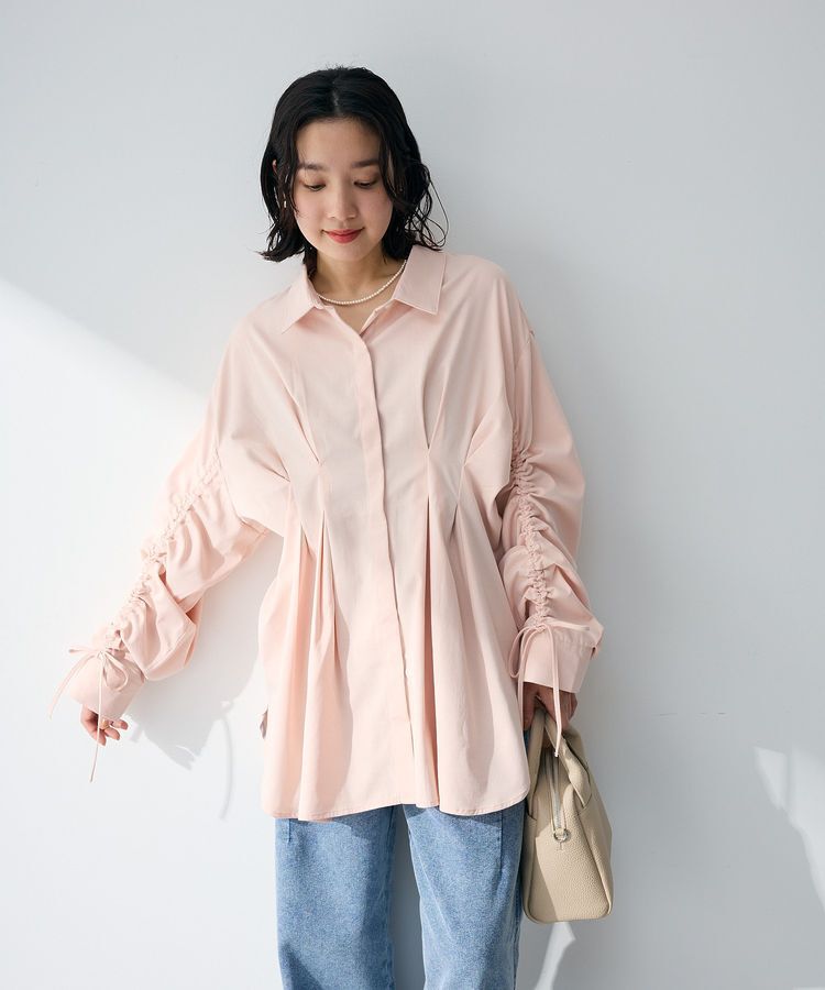 Green Parks「【WEB限定】ドロストシャーリングウエストタックシャツⅡ」|シャツ・ブラウス|