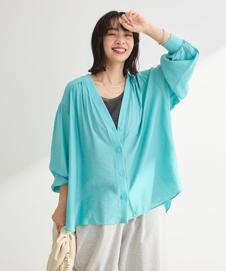 Green Parks「リブドッキングシアーシャツ」|シャツ・ブラウス|Blue