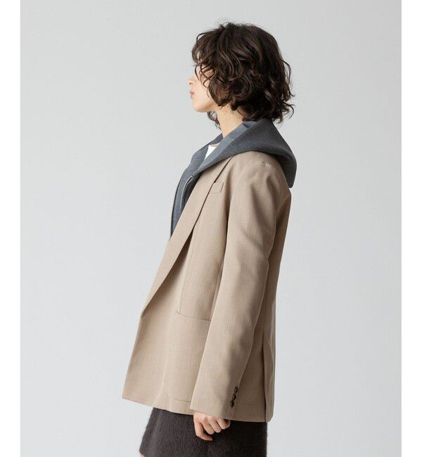 allureville「ビスコースウールボタンレスジャケット」|テーラードジャケット|