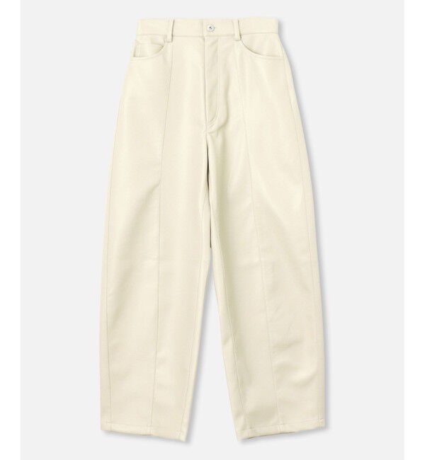 allureville「フェイクレザーフロントシームパンツ」|チノ|