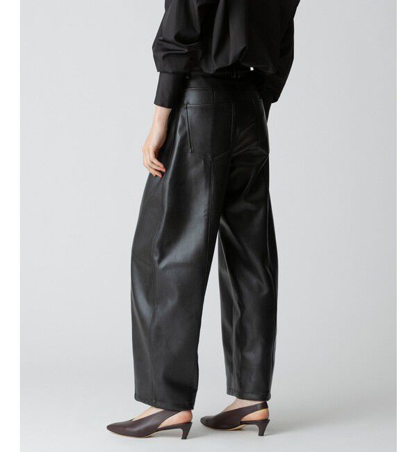 allureville「フェイクレザーフロントシームパンツ」|チノ|