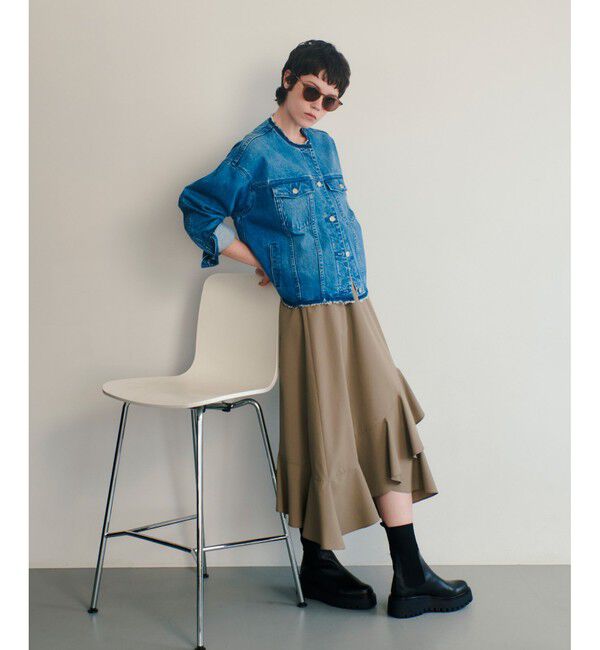 allureville「ラッフルズマーメイドスカート」|スカート|カーキ