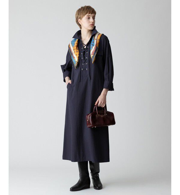 allureville「レースアップシャツワンピース」|ワンピース|